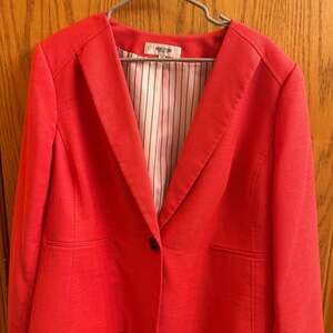 Jones Studio Separates Women Sz 18 Red 3/4 Sleeve Lined Blazer